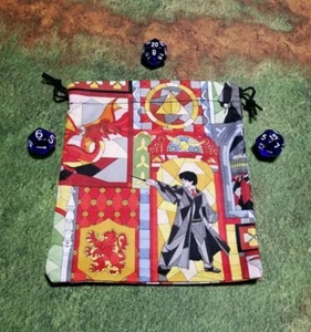 Harry Potter Stained Glass Windows Dice Bag, Card Bag, Makeup Bag, Small Gift... - Picture 1 of 1