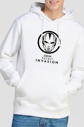 UNDERCOVER Felpa con cappuccio uomo Secret Invasion Mono Badge S 2XL bianca