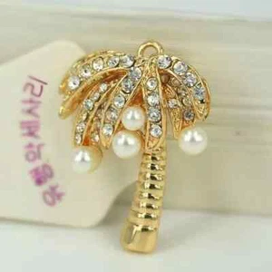 Llavero Árbol de Coco Estrás Bolso de Mano Colgante/Llavero Dorado con Caja de Regalo - Imagen 1 de 2