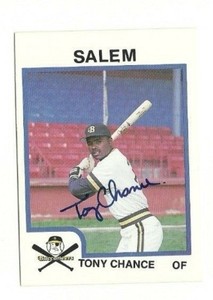 Tony Chance 1987 ProCards Salem Pirates signed auto autographed card 