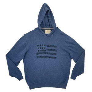 Herren XL Original Wetterfest Vintage Hoodie Pullover Amerikanische Flagge Baumwolle Strick - Bild 1 von 15
