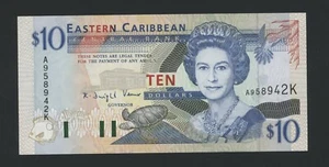 EAST CARIBBEAN STATES 10 DOLLARS ST. KITTS ( 1994 ) PICK # 32k UNC. - Picture 1 of 2
