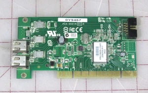Dell 2x FireWire 400 IEEE-1394 PCI Controller Card AFW-2100 (missing bracket) - Picture 1 of 3