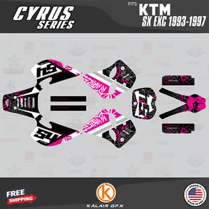 Graphics Kit for KTM 250SX, 250EXC, 300EXC, 360EXC (1993-1997)CYRUS-magenta - Imagen 1 de 6