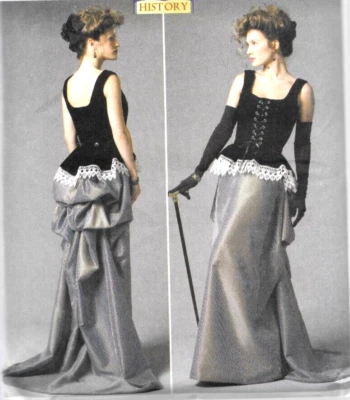 Butterick B5969 Historical Peplum Corset & Bustle Skirt Sz 14-22 LARP SCA Uncut - Image 1 of 4
