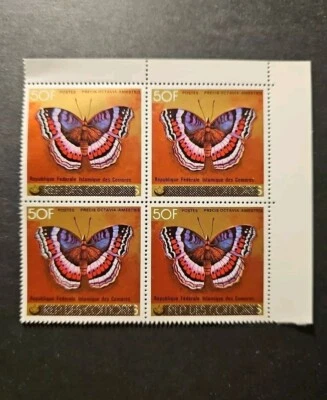 Sello Comoras Mariposa Animales Silvestres Bloque De 4 Nº 263 Nuevo ** LUXE MNH 1979 Foto 1 de 2