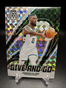 2023-24 Panini Mosaic Basketball Card Silver Prizm Give And Go #2 Damian Lillard - Picture 1 of 2