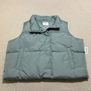 NWT Old Navy Womens XL Puffer Vest Jacket Gray Vest Snap Button Pockets New - Picture 1 of 11