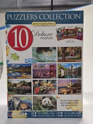 10 New, Unopened Deluxe Puzzles - 5600 Pieces Puzzlers Collection Photographic   - Image 1 of 3