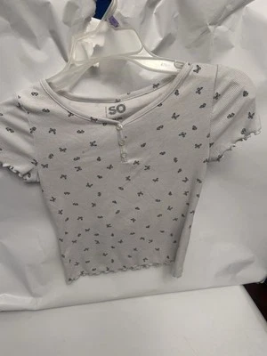 SO Camiseta Blanca Con Mariposas M 8 Niños Niñas Camisa Foto 1 de 3