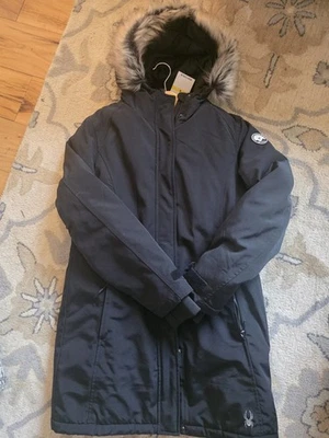 PARKA SPYDER EXPLORER MUJER MEDIANA NEGRA NUEVA CON ETIQUETAS Foto 1 de 4