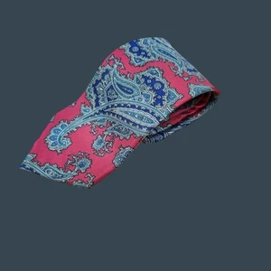Cravatta Pierre Cardin in seta paisley rosso e blu - Foto 1 di 5