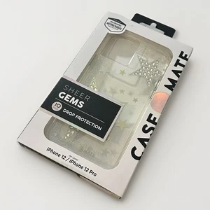 NEW Casemate Sheer Gems Star Glitter iPhone 12 / 12 Pro Phone Case Clear - Picture 1 of 3