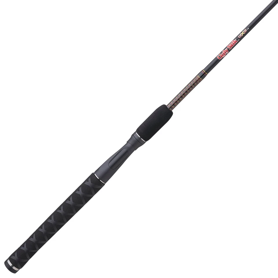 Ugly Stik GX2 5 10 Medium Fishing Rod 2pc Black Red Durable Graphite Fiberglass Foto 1 de 4