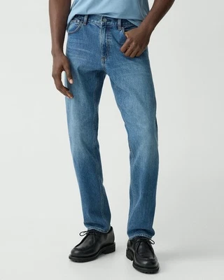 Pantalones de mezclilla THEORY para hombre en denim elástico, azul medio, talla 34 NUEVOS CON ETIQUETAS Foto 1 de 4