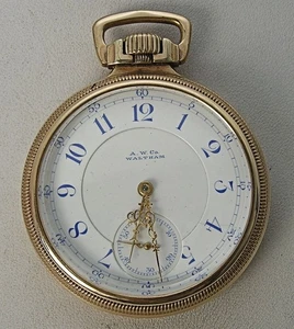 23J 16s Waltham Vanguard Railroad Taschenuhr ausgefallenes Zifferblatt & Zeiger G/F Jboss Gehäuse - Bild 1 von 15