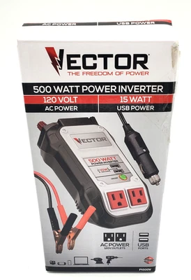 Vector 500 vatios inversor de potencia, doble inversor de potencia, dos puertos de carga USB-3 Foto 1 de 4