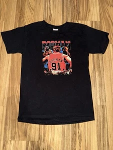 T-shirt Dennis Rodman vintage Hanes Tag nera manica corta uomo taglia small - Foto 1 di 6