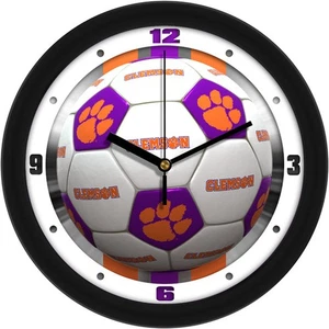 Clemson Tigers Soccer 11.5" Wall Clock with Silent Sweep - Picture 1 of 1