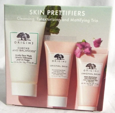 Origins Skin Prettifiers Cleansing, Retexturizing + Mattifying TRIO Travel Size - Image 1 of 2