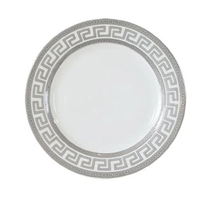 Euro Porcelain Vintage Platinum /White Greek Key Design 8.5" Soup Plate - Picture 1 of 1
