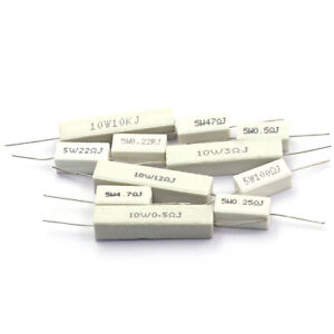 5W Cement Resistor 5% 0.1/0.25/0.33/0.47/0.5/1/2/2.2/4.7/10/15/20/270 R K Ohm