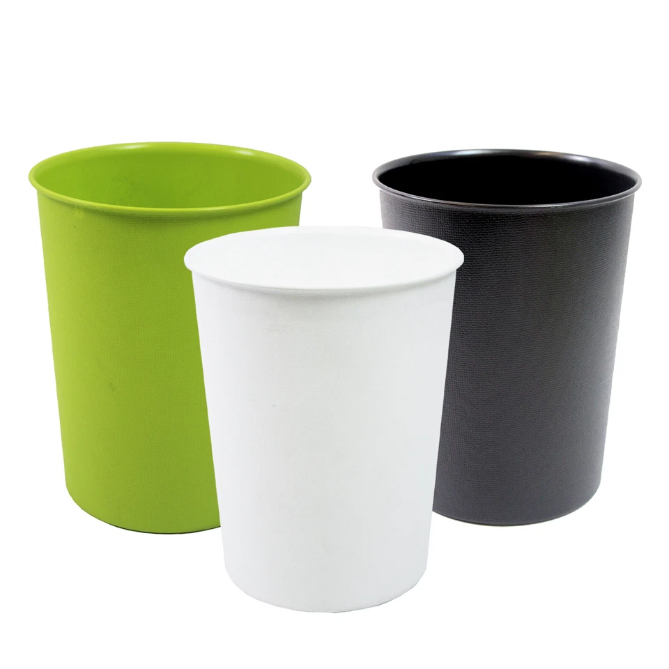 Waste Paper Bin Plastic Round Can Assorted Colors Office Home 5L Rubbish Bin     - Image 1 of 1