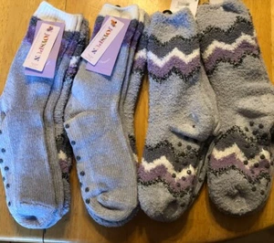 (8 Pairs). Lounge Socks Joyspun Women's 4-2 Packs Size 4-10 Color Grey-D - Picture 1 of 7