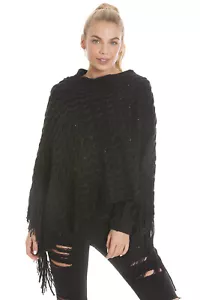 Central Chic Stunning Women's Poncho Wrap With Sequin Detail *FAST DELIVERY* - Picture 1 of 39