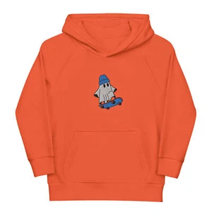 ghost skateboarder embroidery | boy's youth eco hoodie - Picture 1 of 19