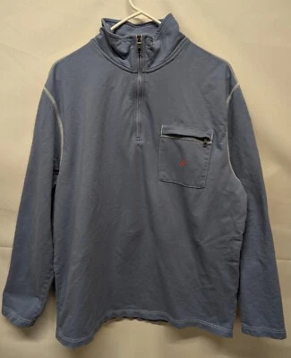 Sudadera Nautica Azul Claro Cuello Simulado 1/4 Cremallera Manga Larga Con Bolsillo Para Hombre L Foto 1 de 4