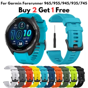 Correa deportiva de silicona para Garmin Forerunner 965 955 Solar 945 935 745 correa - Imagen 1 de 16