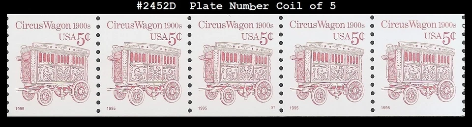 USA5 #2452D MNH PNC5 Pl #S1 Circus Wagon Trans - Image 1 of 1