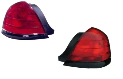 1998-2011 Crown Victoria P71 conjunto de lentes traseiras traseiras LH e RH todas vermelhas com preto  - Imagem 1 de 2