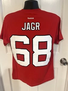 JAROMIR JAGR New Jersey Devils 2013-2015 NO.68 SIZE Medium RARE NHL SHIRT - Picture 1 of 11
