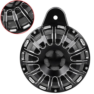 Black Cut Horn Speaker Cover For Harley Dyna Fat Bob Electra Glide Sportster 883 - Изображение 1 из 4