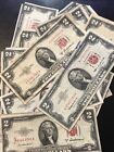 1953 Two Dollar Bills ? Well Circulated Two Dollar ($2) Red Seal Notes ? 1 Bill