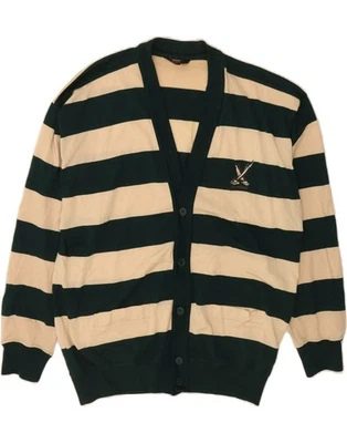 PAUL & SHARK Mens Cardigan Sweater Large Green Striped New Wool BK12 - Image 1 of 4