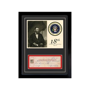Ulysses S. Grant Signed Cancelled Check Framed Display - Picture 1 of 5