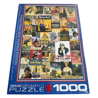 Eurographics World War I & II Vintage Posters 1000 Pieces Puzzle NEW - Image 1 of 4