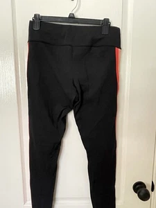 AVIA Ladies' Activewear Pants Size L (12-14) Black with Leg Stripe - Picture 1 of 5