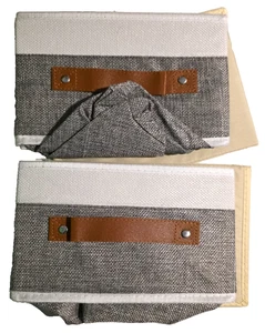 ZESICA 13"X9"X5.5" Small Fabric Storage Bins with Handles LOT of 2 - Picture 1 of 12