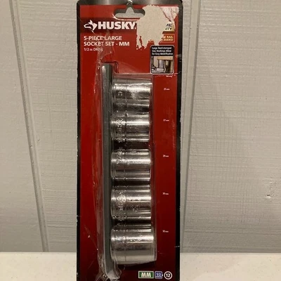 HUSKY 5-Piece LARGE Socket Set - MM METRIC 1/2 in DRIVE #1000029781  Open Box - Image 1 of 3