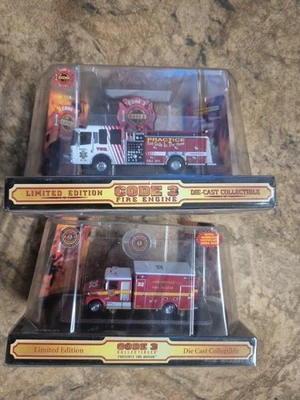 2× NIB CODE 3 COLLECTIBLES LOT OF 2 Ambulance/Vol Fire Truck *Rare* (JF5) - Image 1 of 4