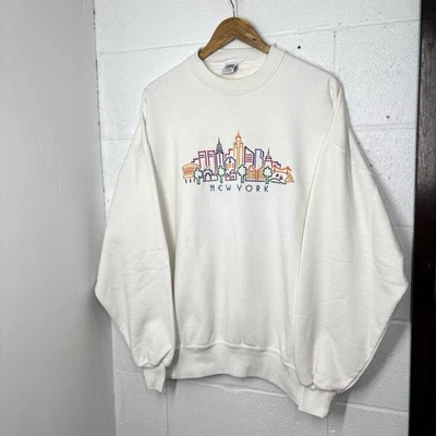 复古 90 年代纽约疯狂衬衫圆领纽约运动衫帝国双子塔 XL — 第 1/4 张图片