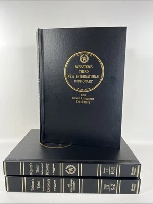 Webster's 3rd New International Dictionary Unabridged and Seven Language 3 Vol - Image 1 of 4