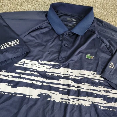 Lacoste Sport Novak Djokovic Mens 3XL Navy White Performance Stretch Polo - Image 1 of 4