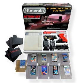 Lotto Bundle NES Nintendo ACTION SET scatola originale completa con 9 giochi senza manuali