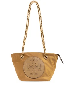 Tory Burch Small Ella Chain Convertible Nylon Crossbody Bag ~NWT~ Camel - Picture 1 of 6