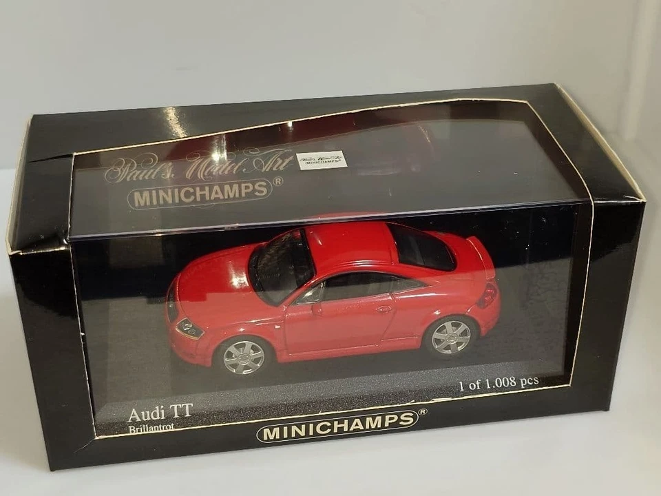 MINICHAMPS Audi TT 1/43 Red Diecast Model Car Collector Miniature Classic - Immagine 1 di 4